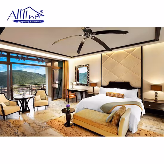 Conjuntos de quarto de madeira de alta qualidade feitos sob medida móveis comerciais modernos para hotéis